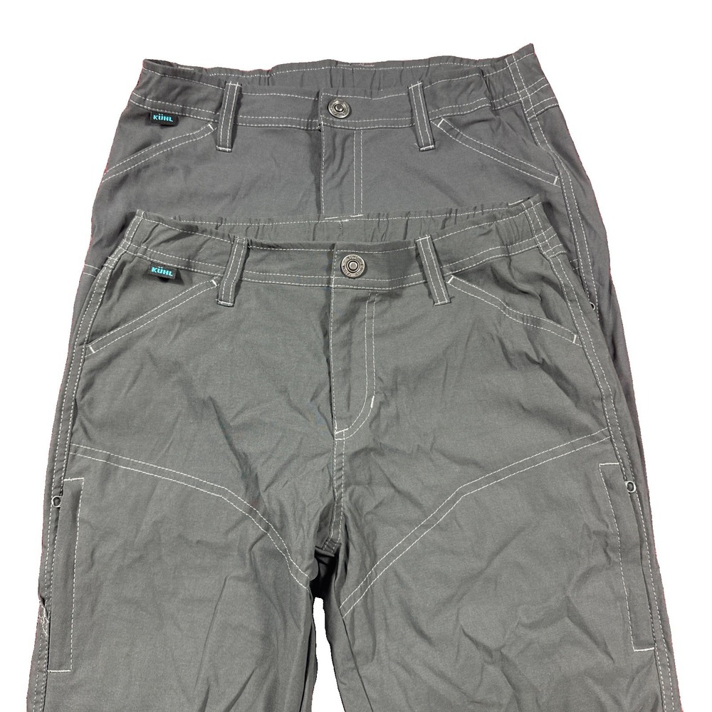 Kuhl Pants Womens L 14-16 Gray Cargo Hiking Stretch Outdoor Performance Lot Of 2